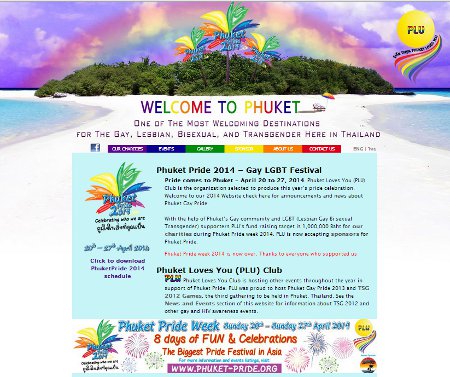 Website Design: Phuket Gay Pride by Bon Tong Productions
