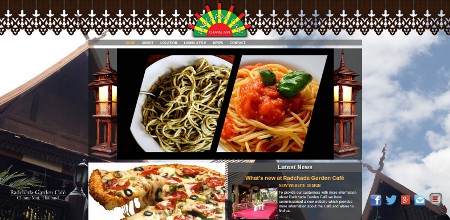 Website design screenshot - Pizza and Pasta at Radchada Garden Cafe